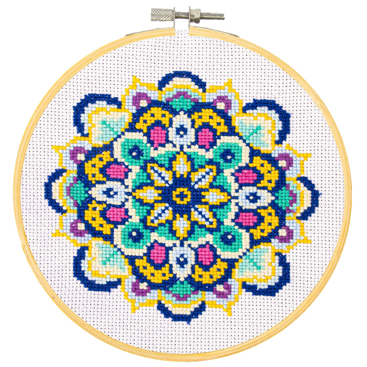 Diamond Dotz Daisy Mandala - Stamped Cross Stitch Kit for Adults, Counted Cross Stitch Patterns, Easy-to-Follow Design, Perfect for Beginners and Experts